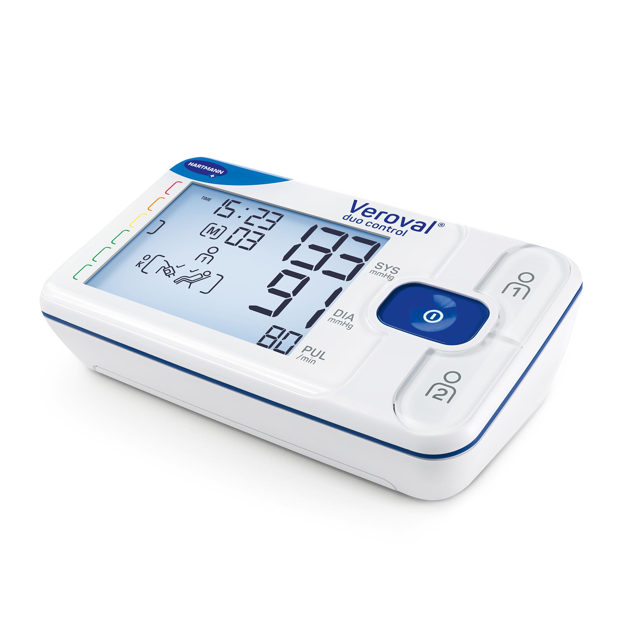 VEROVAL, Tensiómetro de Brazo Digital Duo Control, Medidor de Tensión Arterial, Aparato para Medir la Tensión Arterial, Medición RÔpida y Precisa, Dúo Sensor, 200 Lecturas, Talla Grande (32-42cm)