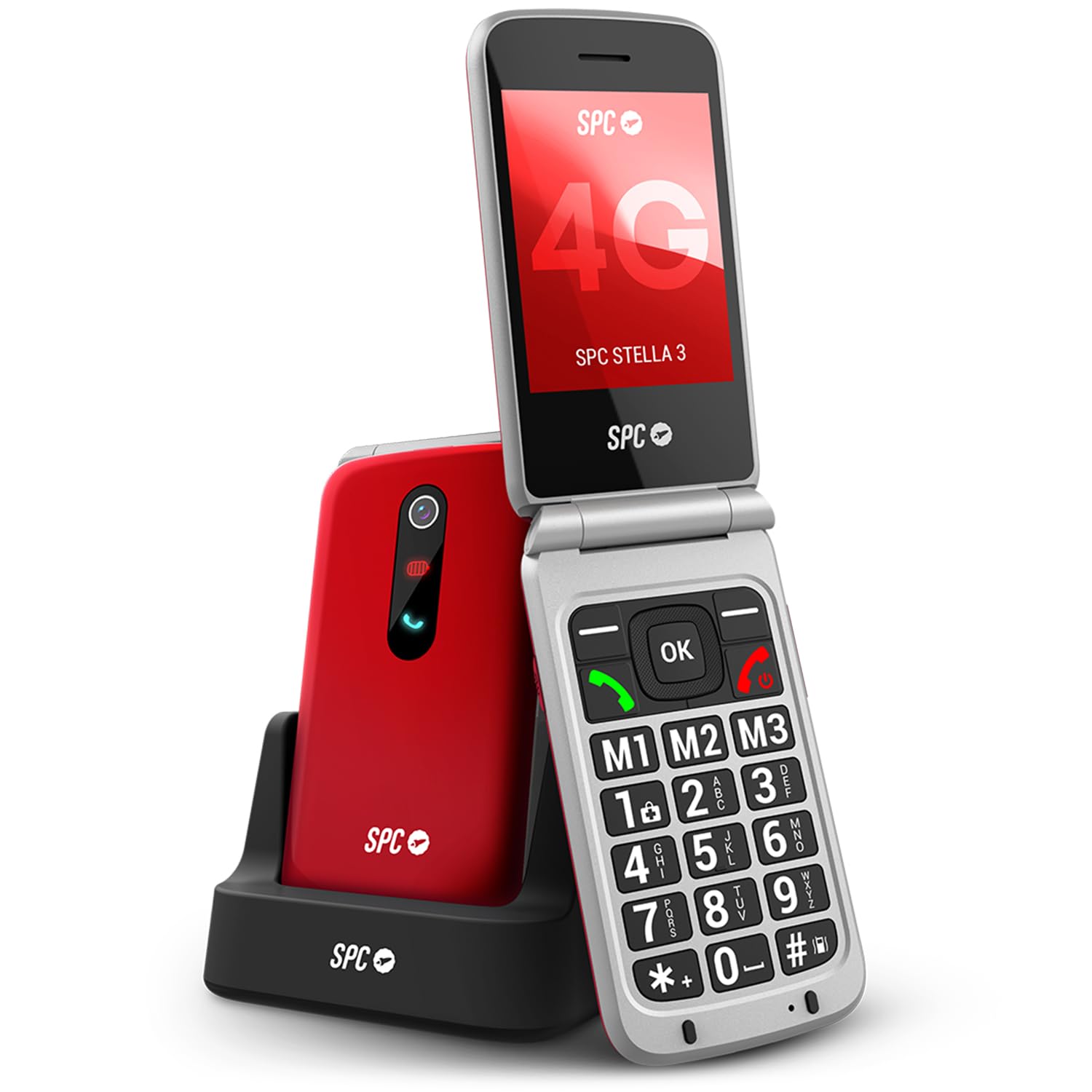 SPC Stella 3 - Teléfono móvil para Mayores con Tapa y 4G | Menú y Teclas Grandes