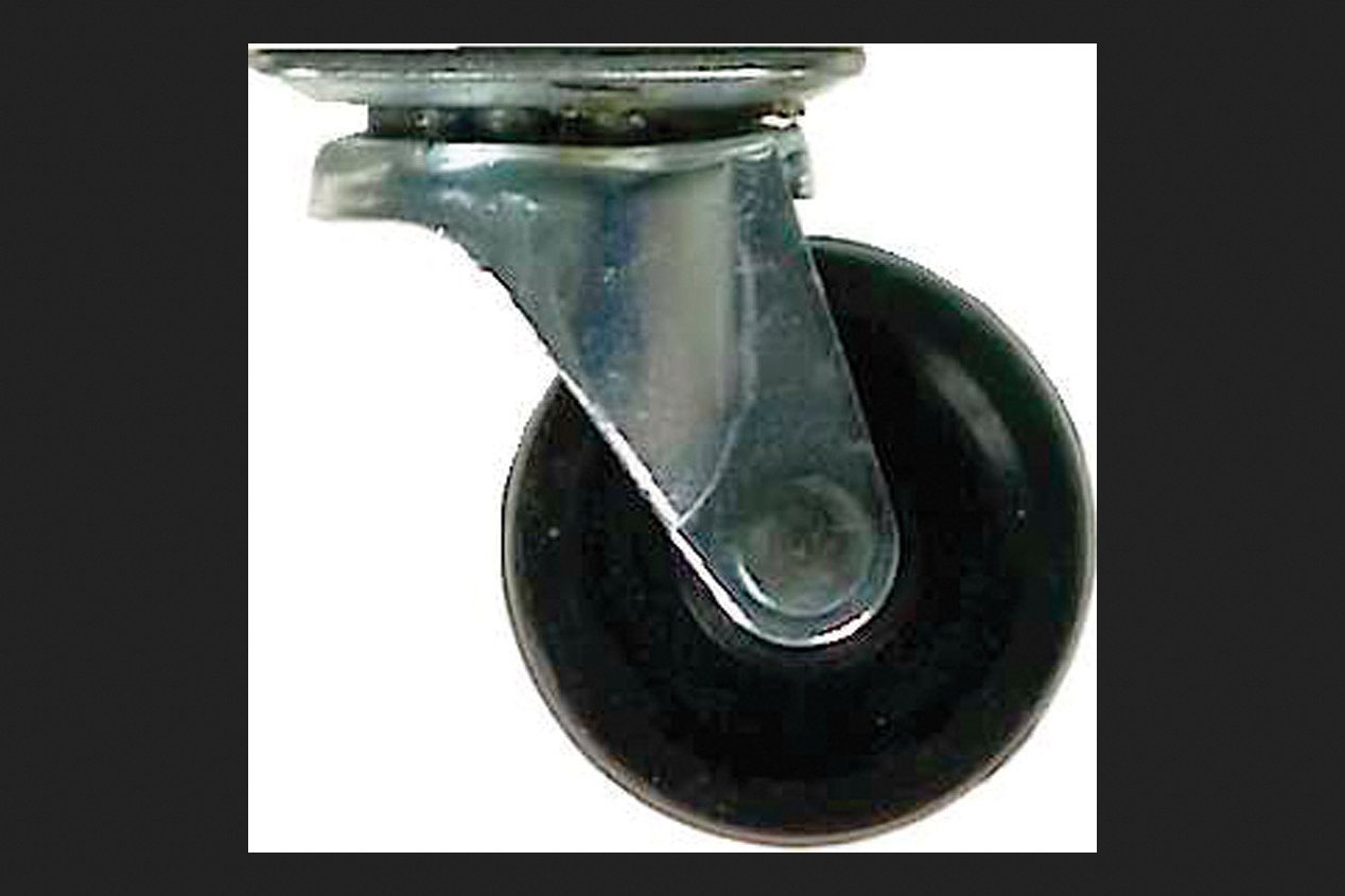 Shepherd Hardware 9489 1-1/2-Inch Rubber Swivel Plate Caster, 40-lb Load Capacity