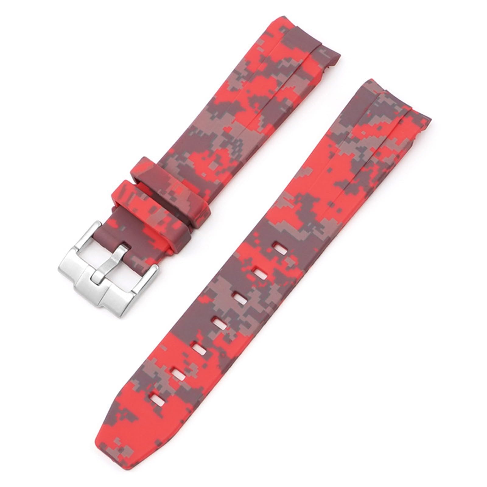 YSJNGF Correa De Goma Curvada Sin Espacios para Reloj Banda De Repuesto Hombres Mujeres Correas De Reloj De 20 Mm Hebilla Plateada Hebilla Dorada Hebilla Rosa Hebilla Negra