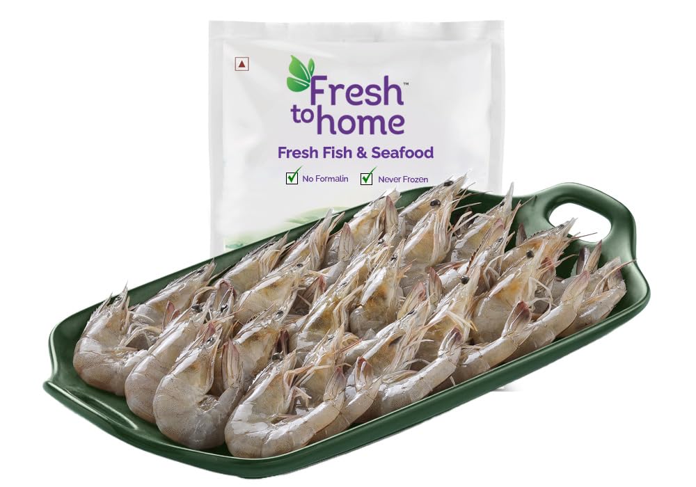 FreshToHome Prawns/Vannamei/Jinga/Chemmin (70+ Count/kg) | Whole, Not Cleaned | 480g to 500g Pack | Fresh | Never Frozen-image-38