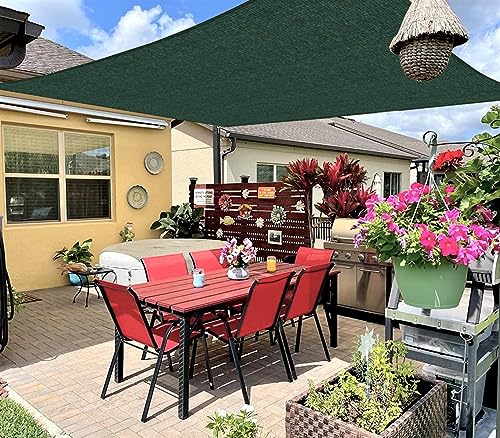 INFRANGE Rectangle Sun Shade Sails Canopy 195GSM Green 5' x 8' Water and Air Permeable & UV Resistant, Heavy Duty, for Patio Outdoor Activities- (Customize Size)