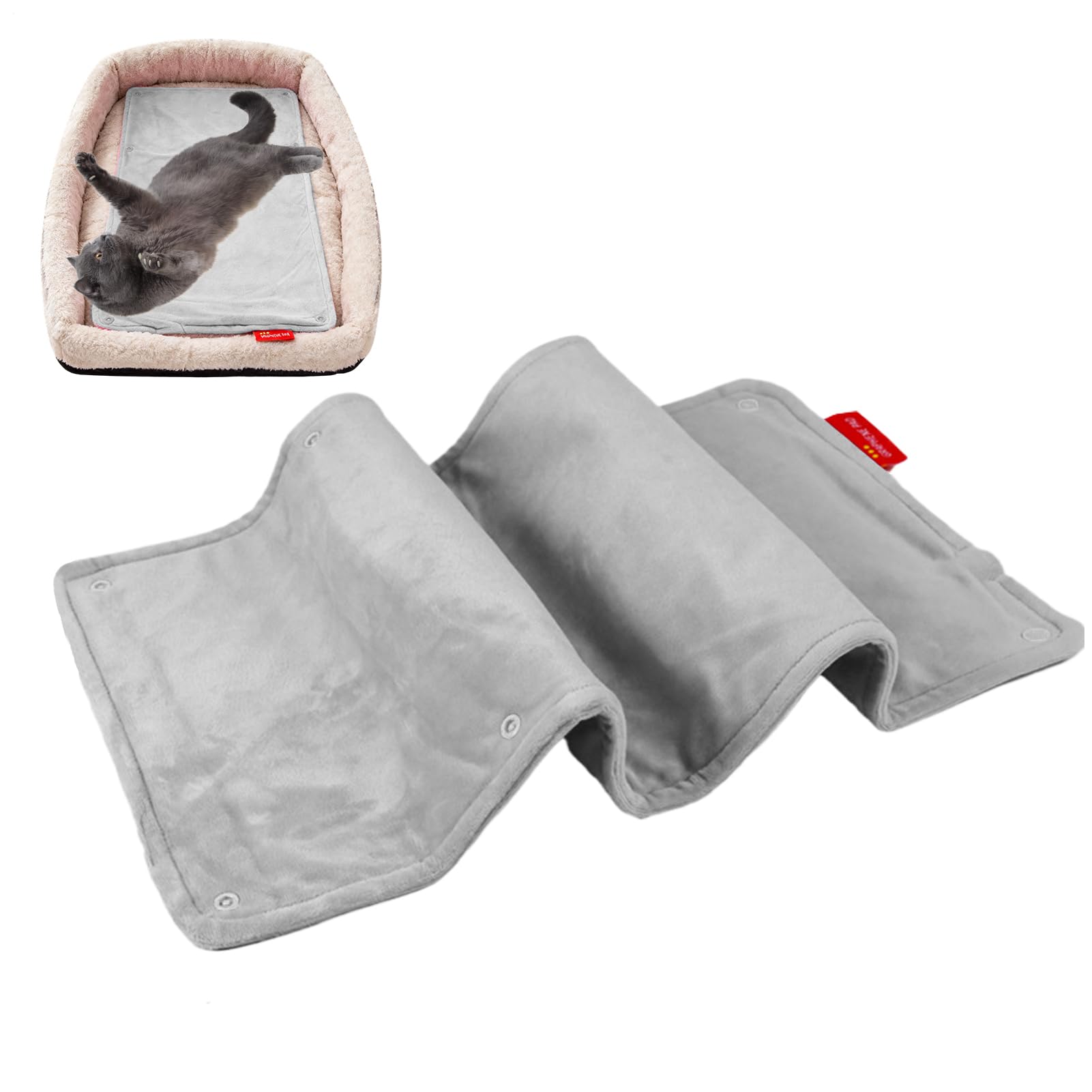 Cuccia Riscaldante per Gatti | Tappetino Riscaldante Ricaricabile | Tappetino Impermeabile 28X58 Cm Ricaricabile per Gattini Cuccioli Animali Domestici | Da Interni Casa Inverno Viaggi Freddo