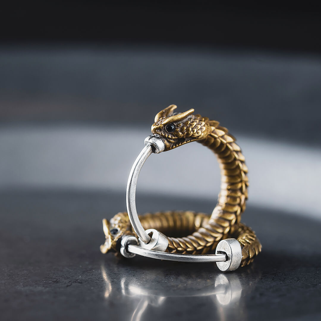 Amazon.com: COPPERTIST.WU Ouroboros Earrings Snake Huggie Hoop