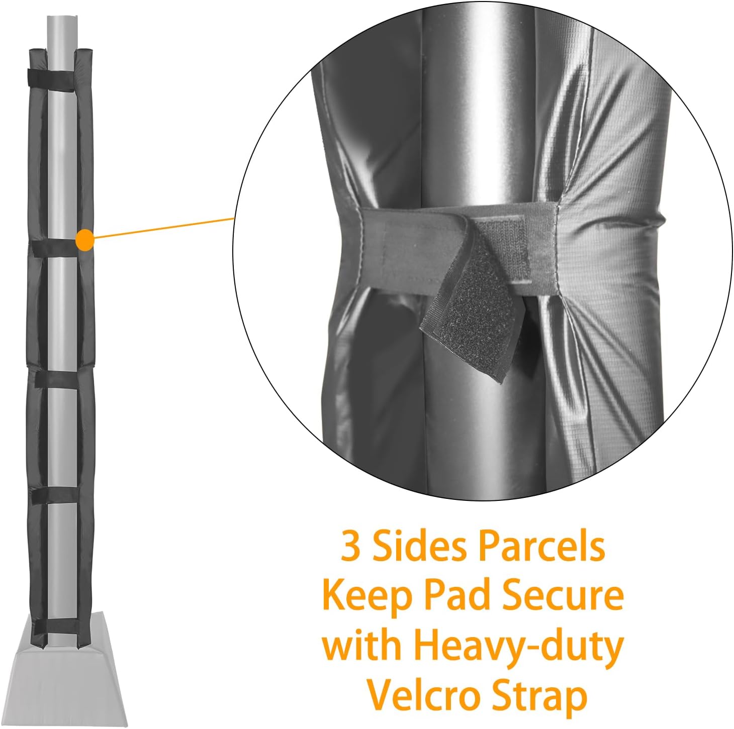 Heavy Duty Basketball Pole Pads, Fits 3" x 3", 3.5"x 3.5", 4" x 4" Round Size Poles, 2" Thick 72" Tall All-Weather Pad