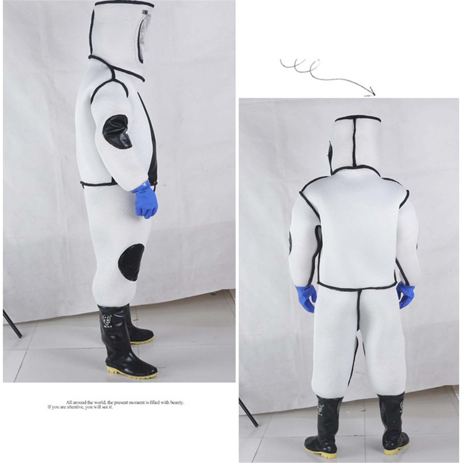 SXHEYUY Traje De Apicultura De Cuerpo Entero con Zapatos Y Guantes Largos, Chaqueta Protectora De Apicultor con Velo, Mono De Apicultura