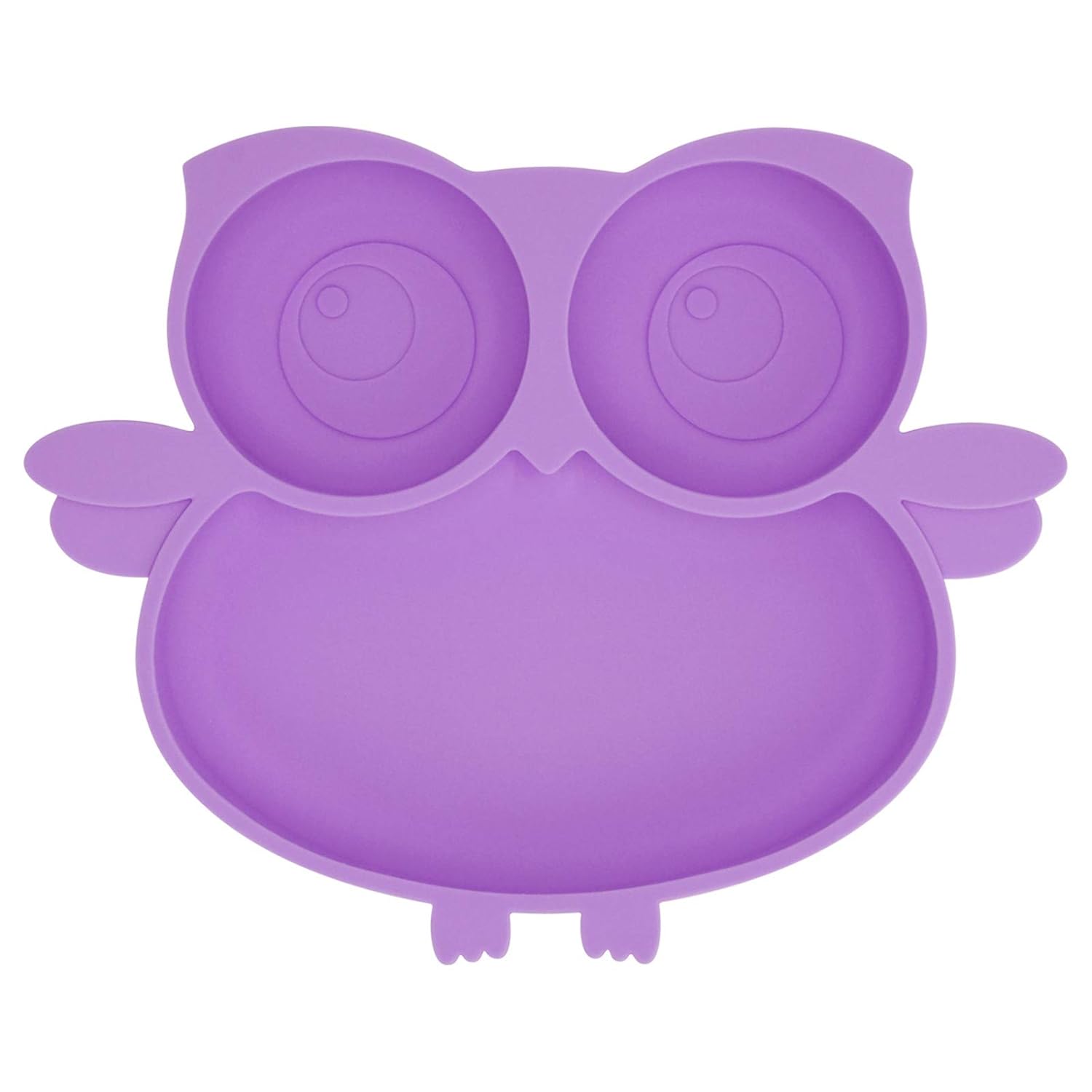 Kirecoo Owl Silicone Suction Plate - Self Feeding Training Storage Divided Plate, Baby Toddler Bowl and Dish, Fits for Most Hairchairs Trays, Microwave Dishwasher Safe (Lavender) : Baby