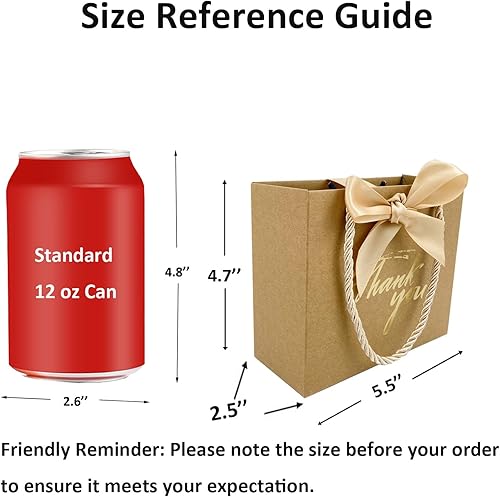 Miniatura 33 de TKSBAG Paquete de 50 bolsas pequeñas de regalo de agradecimiento con asas de 5.5 x 2.5 x 4.7 pulgadas, mini bolsas de regalo negras a granel