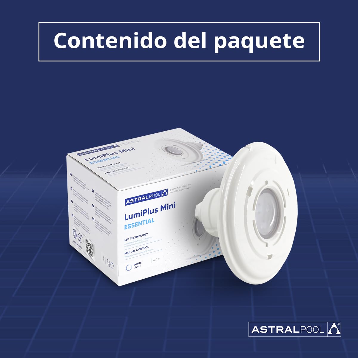 Astralpool Proyector Mini LED Sumergible Luz Blanca para Piscina 76680 - Montado en Nicho - 4W (6 VA) - Bajo Consumo de Energía - Hasta 50,000 Horas