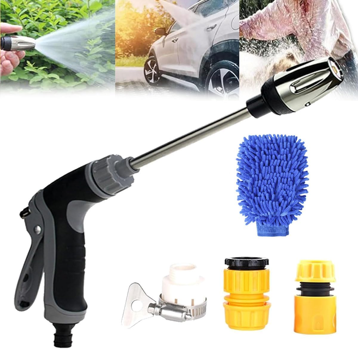 Waterblitz Pressure Washer, Waterblitz Power Washer, Water Blitz Hose Nozzle,Waterblitz High-Pressure Washer,Fits Almost Any Garden Hose (1 Set)