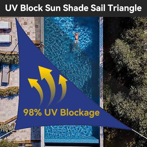 Triangle voile d'ombrage imperméable 3x4x5m avec cordon de montage pour terrasse - 4