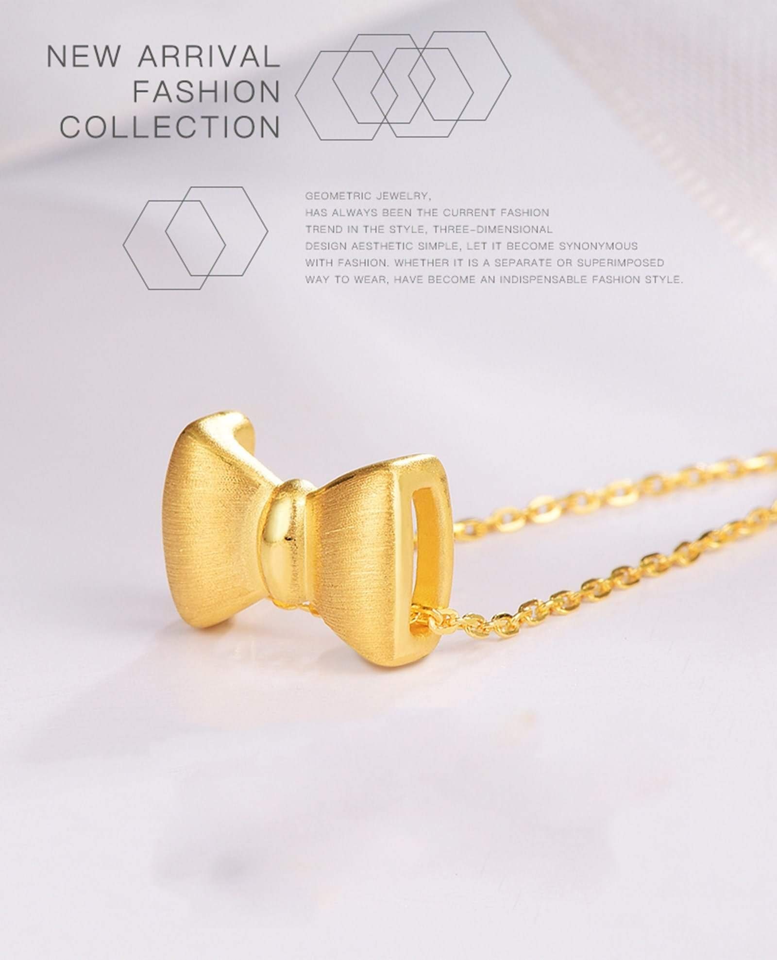 Collar con colgante de mariposa para mujer, oro amarillo de 18 quilates, joyería de boda, novia