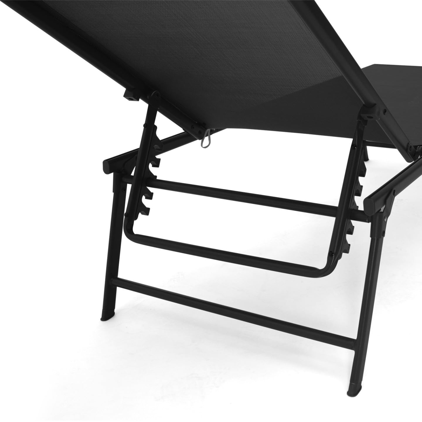 IDMarket - Lot de 2 transats de Jardin inclinables Kailua en Acier Noir et Toile Noire