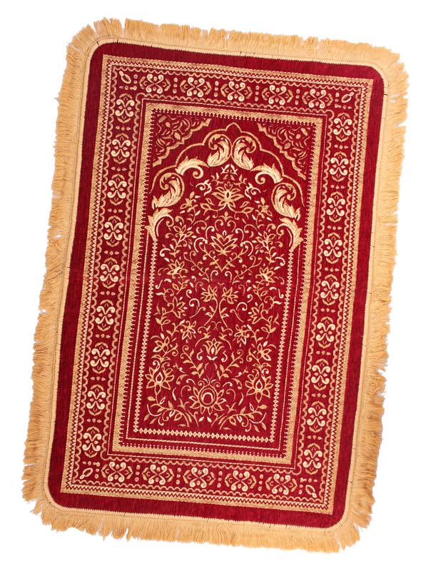 Buy ADIRNY Velvet Prayer Mat Musalla Janamaz for Namaz Muslim 48x30 ...