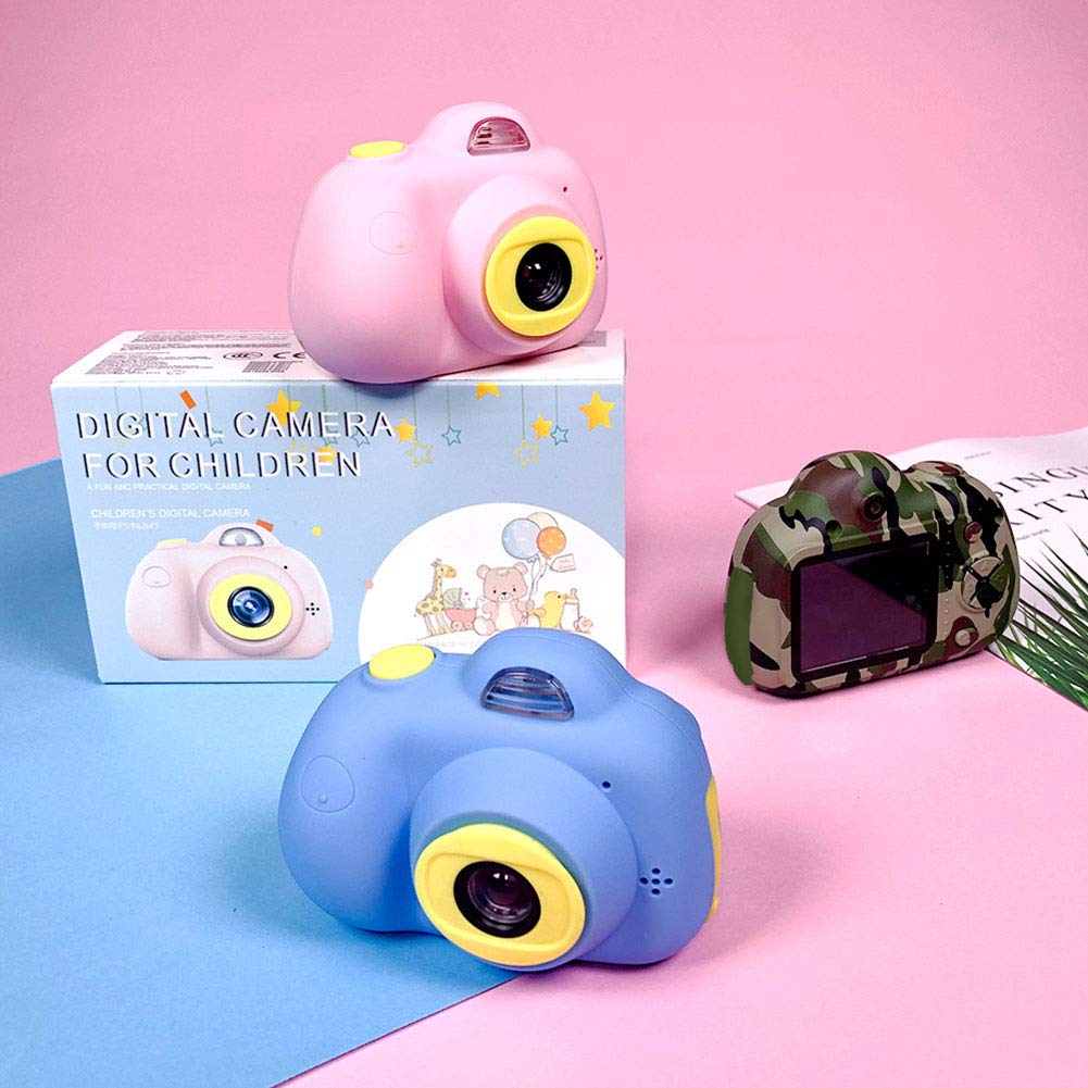 HUYA Mini Mini Fotocamera Digitale Per Bambini Giocattolo Con Videocamera HD A Due Obiettivi Per Il Compleanno (Pink)