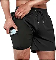 Short Duplo 2 Em 1 Para Corrida Bolso Interno Proteção Uv20+ Johnny Key Fashion Wear