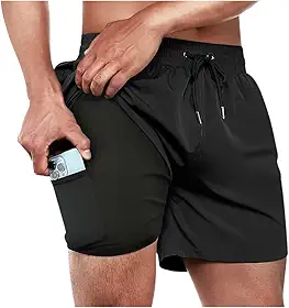 Short Duplo 2 Em 1 Para Corrida Bolso Interno Proteção Uv20+ Johnny Key Fashion Wear