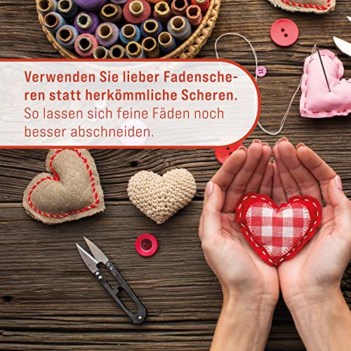 4x Fadenschere scharf aus Edelstahl - Universell einsetzbare Nähschere für präzises Abtrennen von Faden und Garn, zum Basteln und für die Pflanzenpflege