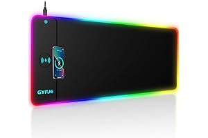 Wireless Charging RGB Gaming Mouse Pad: 15W Fast Charging, 10 LED Light Modes