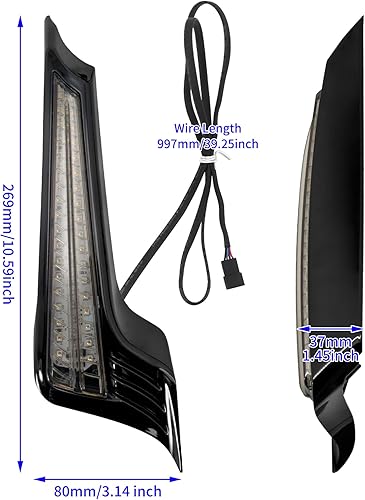 Miniatura 4 de HDBUBALUS Luces de panel de llenado de motocicleta LED trasero guardabarros intermitentes lámpara de freno para Harley Touring Road King Street