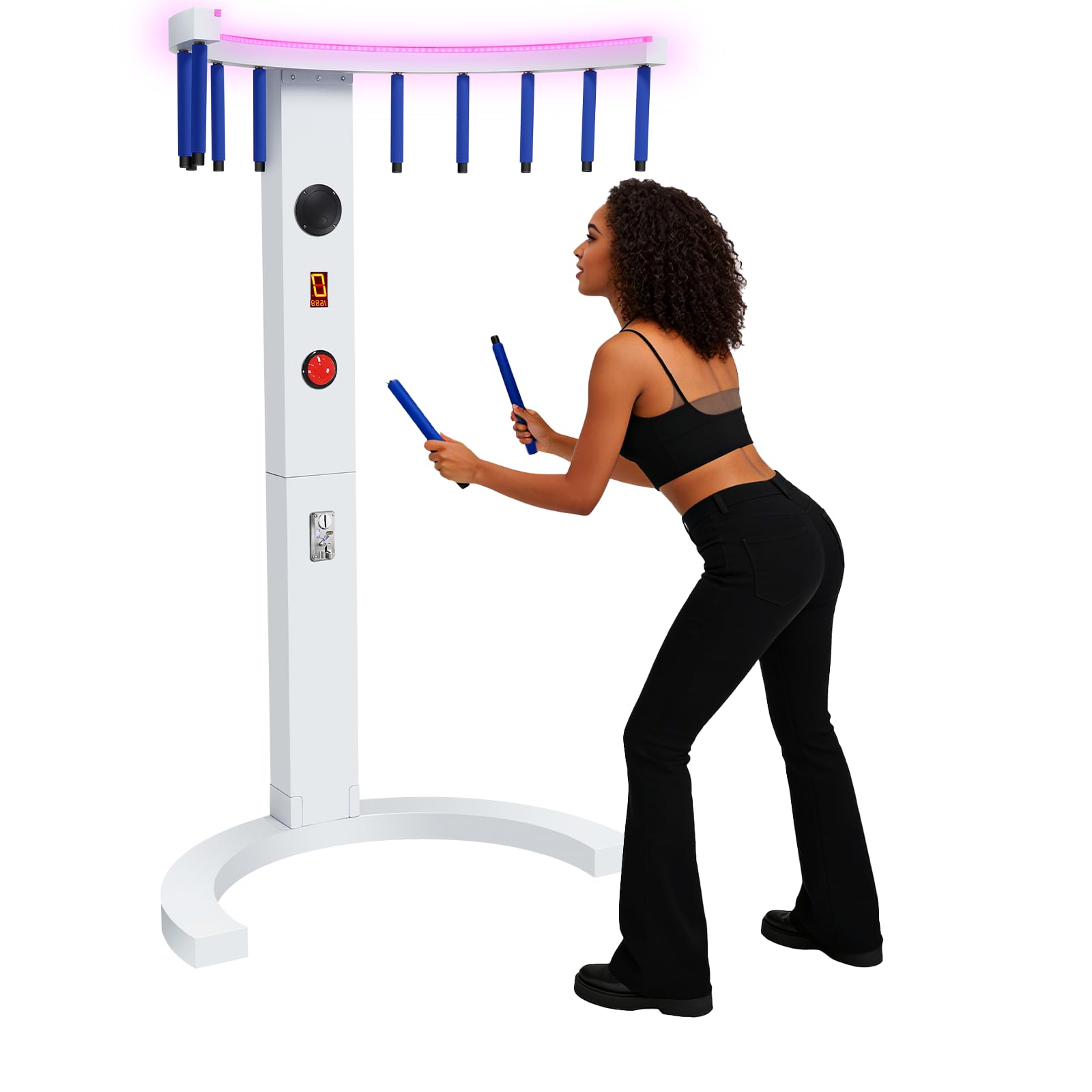 Hand Eye Coordination Training Catching Stick Game, Fast Reflex Sticks Arcade Toy, 1-2 Players Party Game for Adults Family Night Business Team Building White