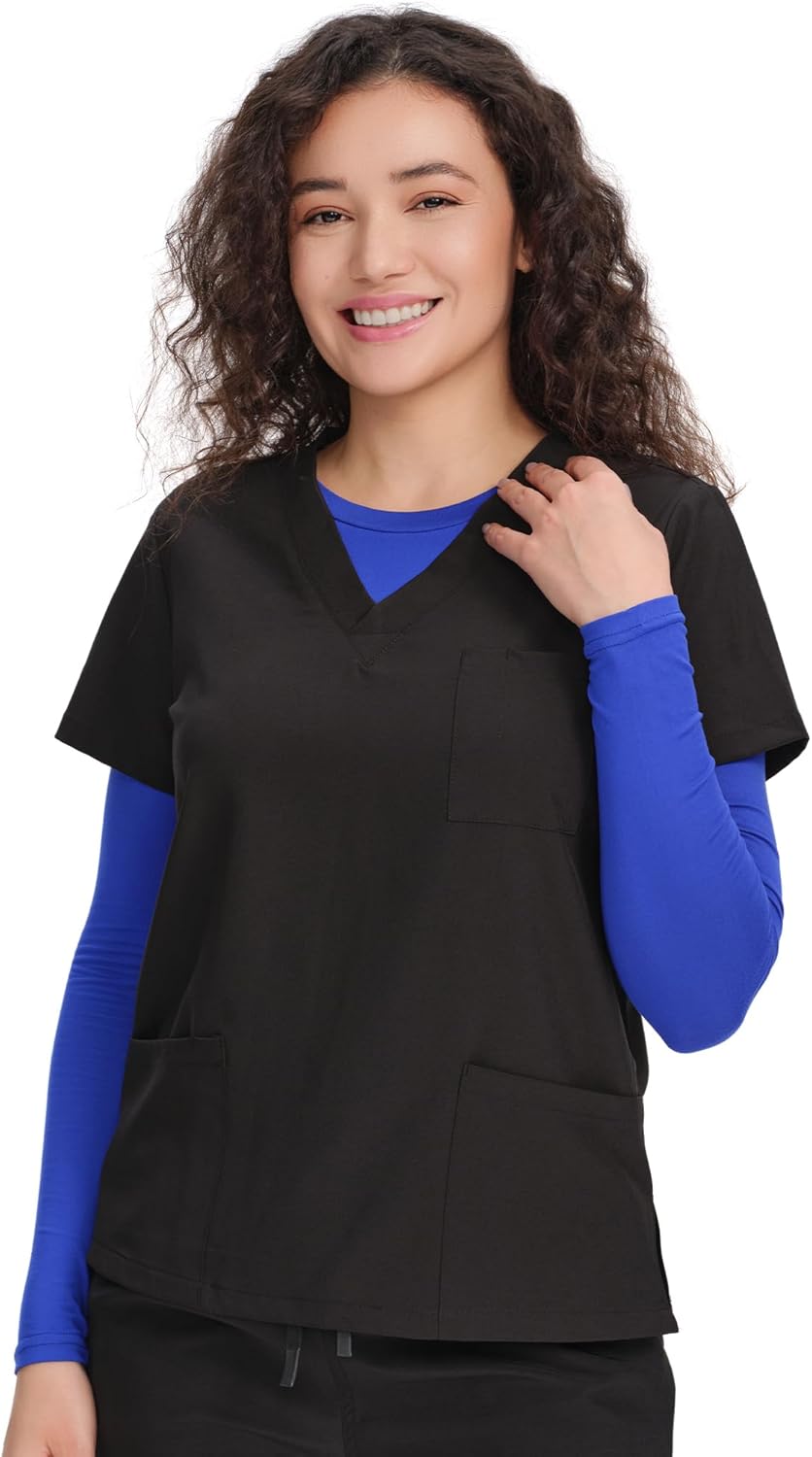 COZYFIT 3 Pack Scrub Undershirts Long Sleeve Women - Underscrub Comfort Tee - Image 6