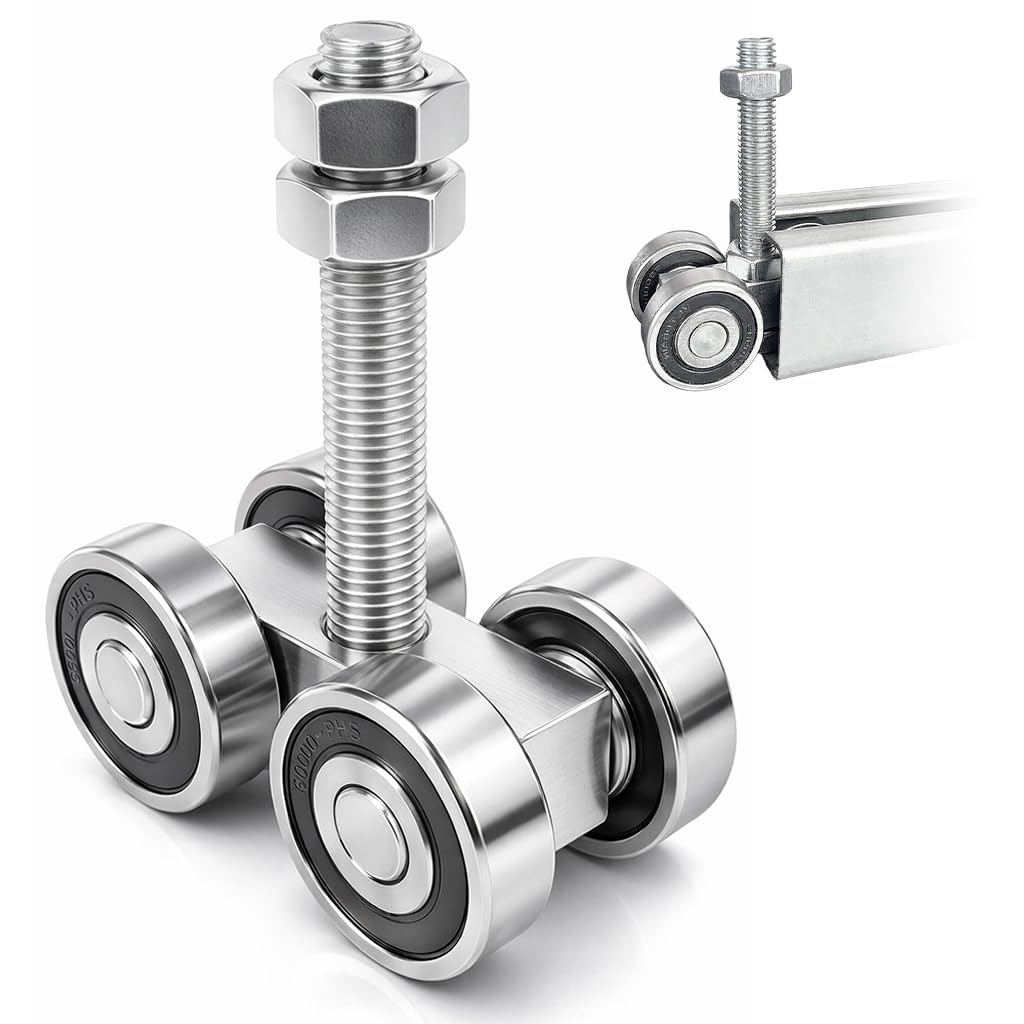 Serplex® Four-Wheel Sliding Door Hanger Roller, Heavy Duty Bearing Trolley Wheel with M12 Bolt, Steel Trolley Roller for with 1-5/8" Wide and All 1-5/8" High Strut Channel-image-16