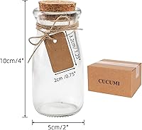Vista 2 de CUCUMI 12pcs 3.4oz Small Glass Jars with Lids, 100ml Candy Jars Potion Bottles with Cork, Mini Jars Set for Party Wedding Favors Halloween Décor