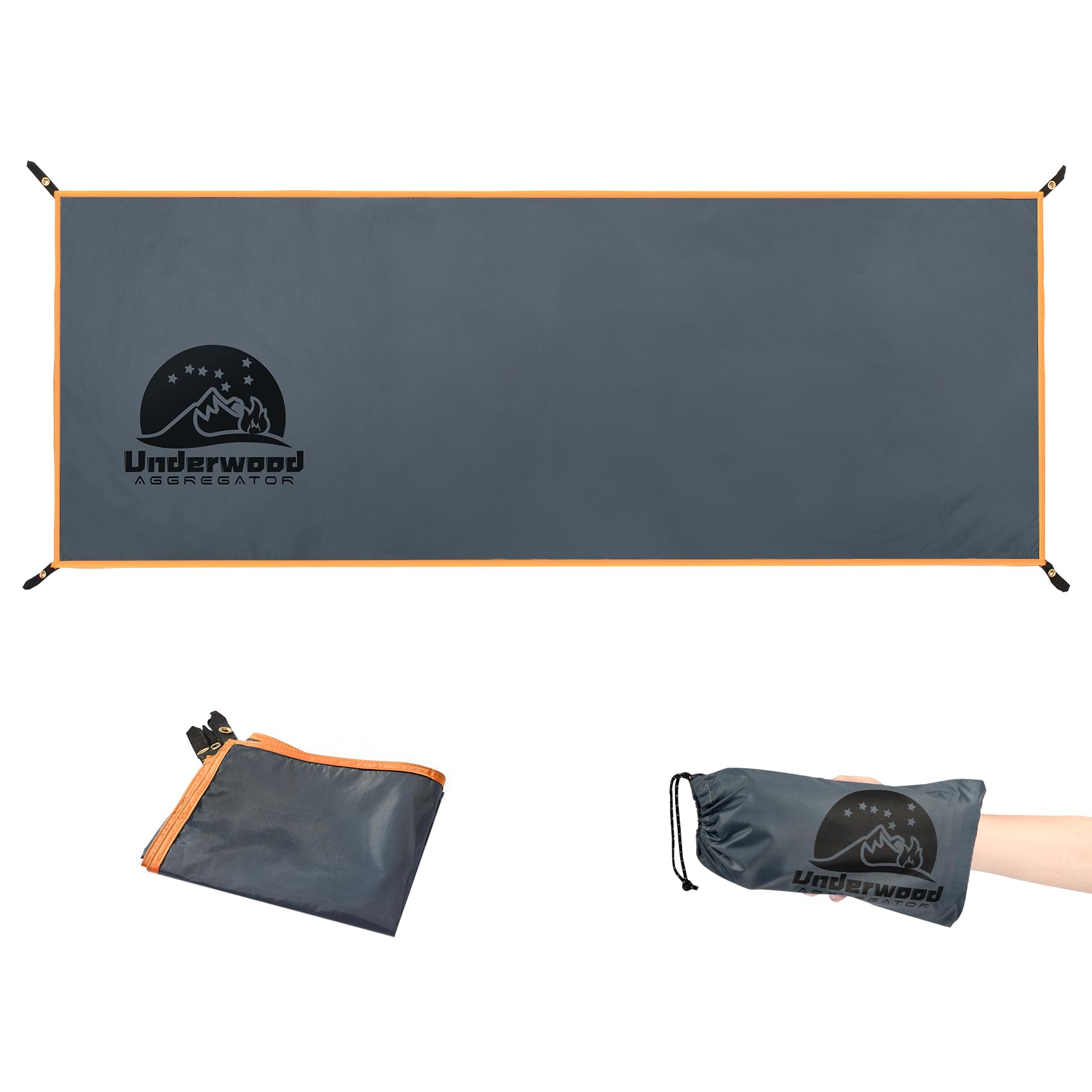 Underwood Aggregator Waterproof Multi-Purpose Camping Tarp & Groundsheet - Heavy Duty, Ultralight Tent Footprint Ground Mat for Camping, Hiking, Picnic, Awning - Includes Storage Bag