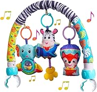 Vista 8 de BATOHO Juguete de arco de cochecito de bebé, arco móvil con clip para moisés con abrazaderas universales, barra de juguete de actividad para gorila