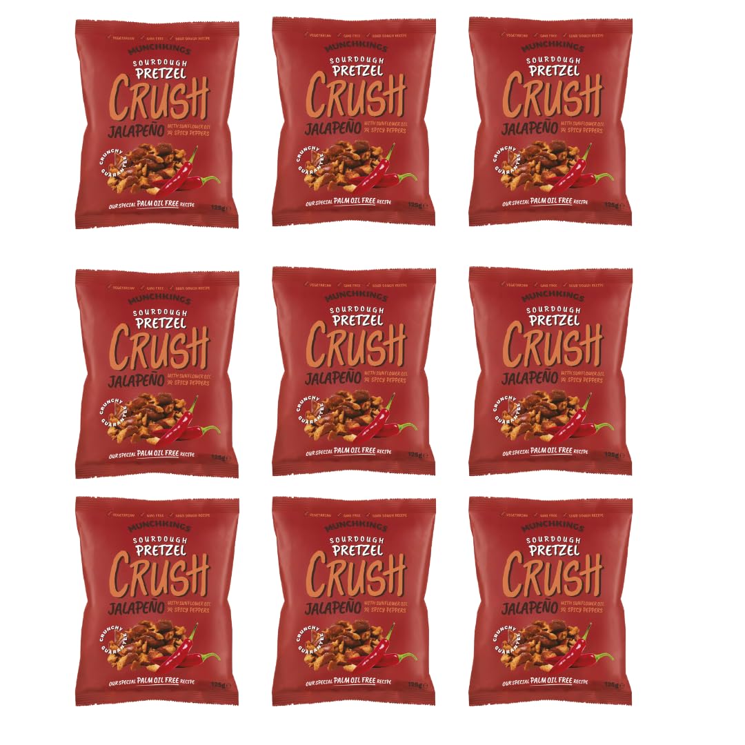 Munchkings Sourdough Pretzel Crush Jalapeno 125G I Pack of 9 I Whole case