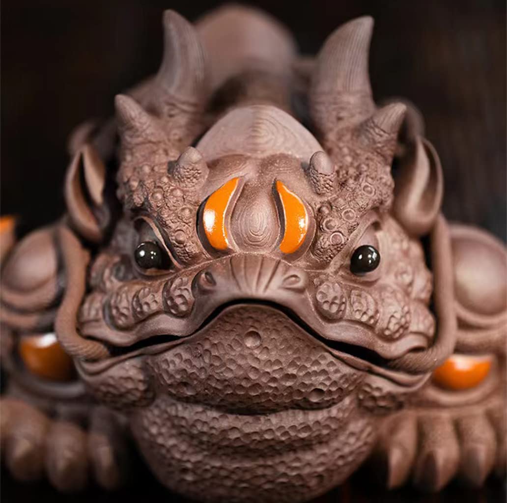 Amazon.co.jp: 将軍 龍角 金蟾 銭蛙 三足 置物 オブジェ 動物