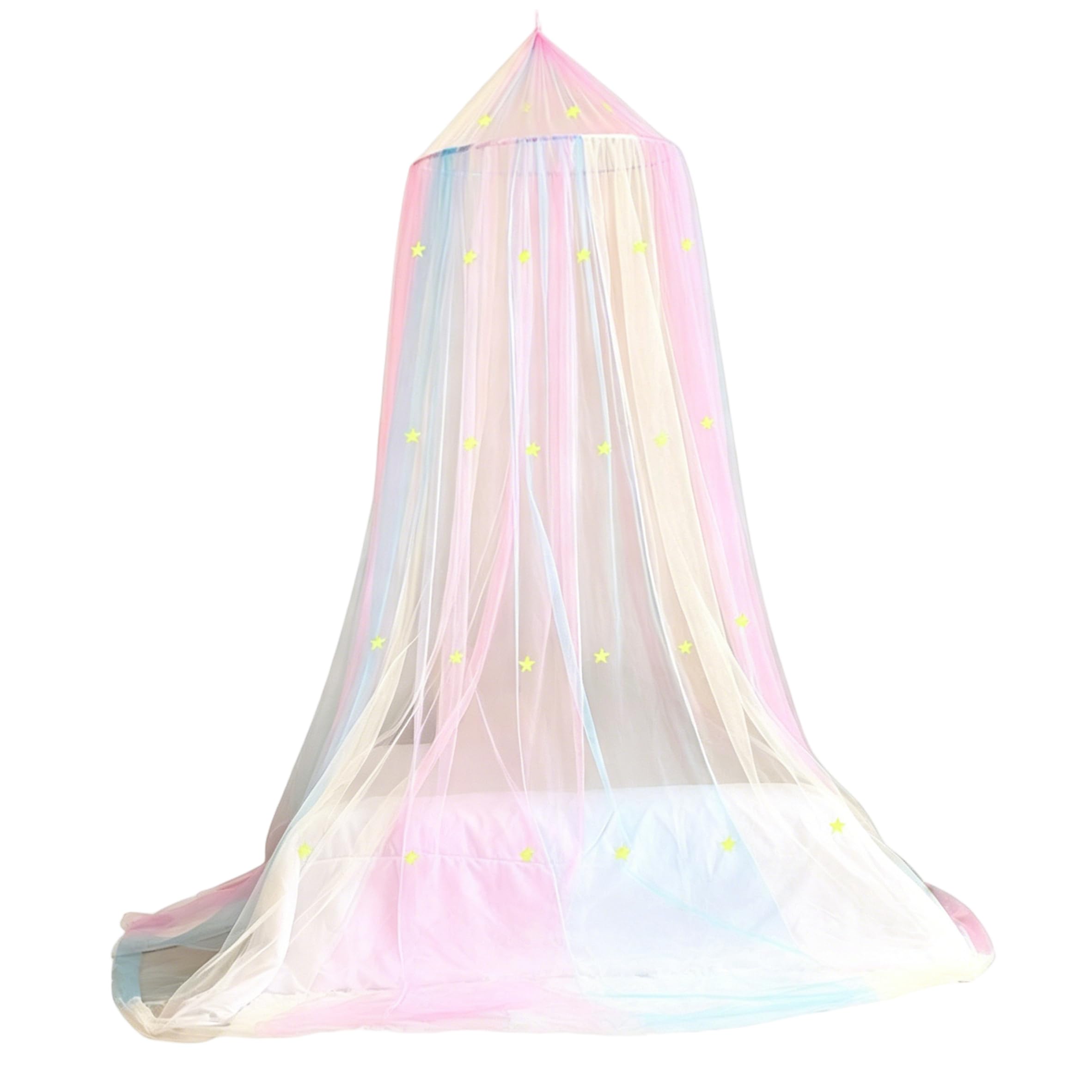 Xdyyjrasa Kids Bed Canopy - with Glow-in-the-Dark Stars, Breathable Net 315x90 Inch for Children's Room