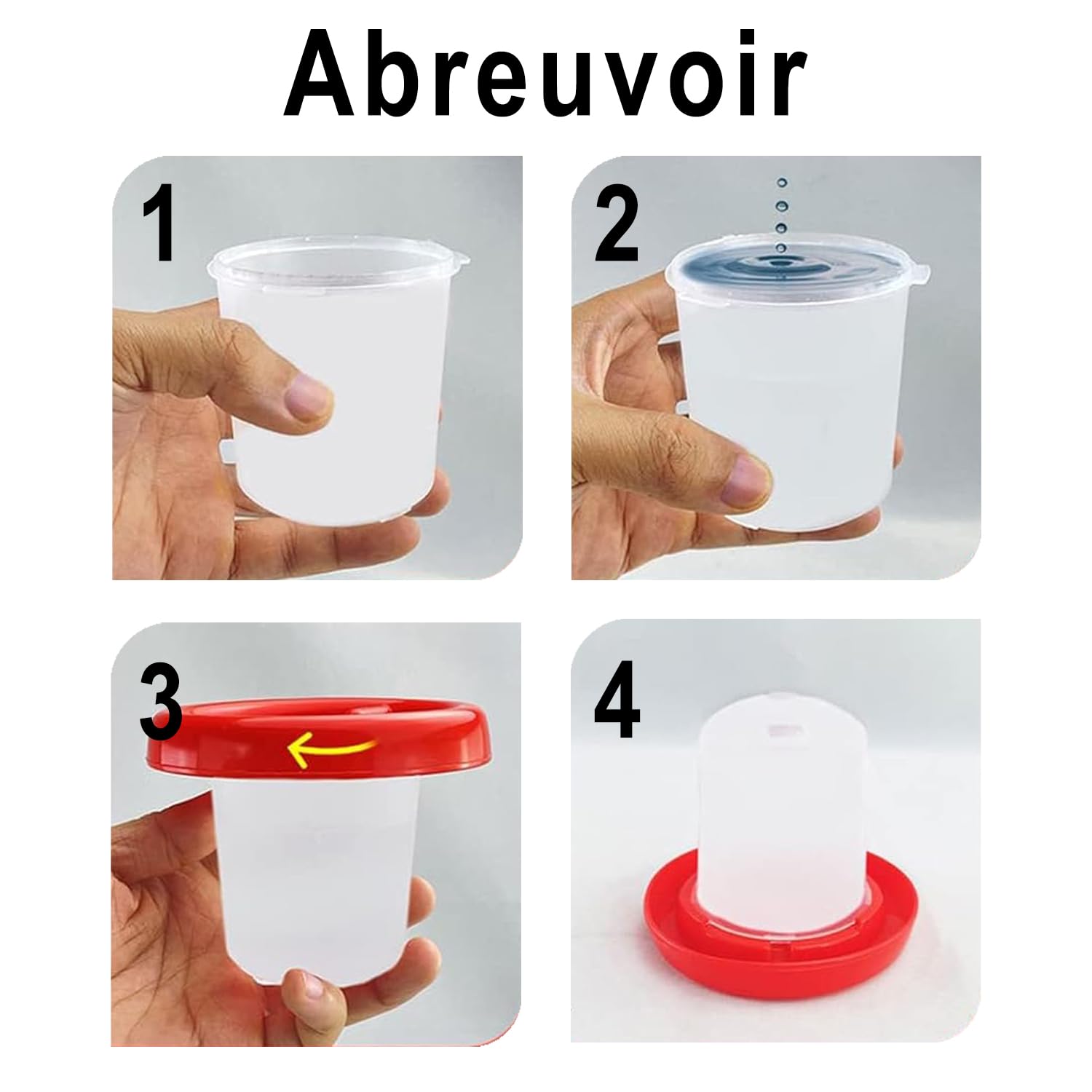 Tiiyee Mangeoire et Abreuvoir pour Poussin, Kit Alimentation Automatique | Distributeur d'Eau et de Nourriture pour Volaille, Système Rotatif Facile à Installer pour Poulets Canards Cailles Pigeons