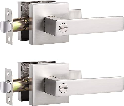 01 02 03 Cerradura para puerta (níquel satinado).