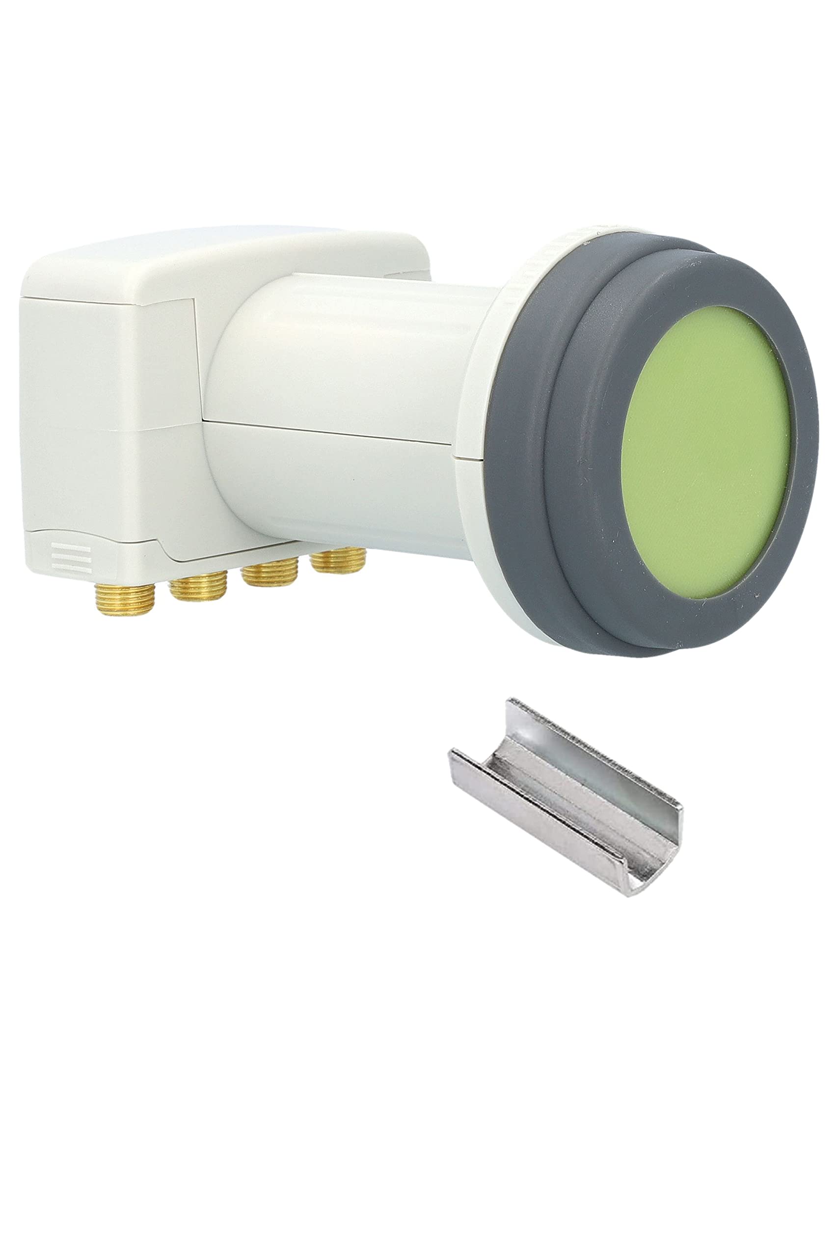 [ Test SEHR GUT, Note 1.2 *] GSS Helios Quad LNB mit LTE Abschirmung & Sun Protect UV Schutz, 4Fach HD 4K LNB für 4 Teilnehmer für Direktanschluss (TV Fernseher, Sat Receiver) LMB für Satelliten