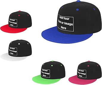 Amazon.com: Generic Custom Hip Hop Hat with Your Design Text/Image ...