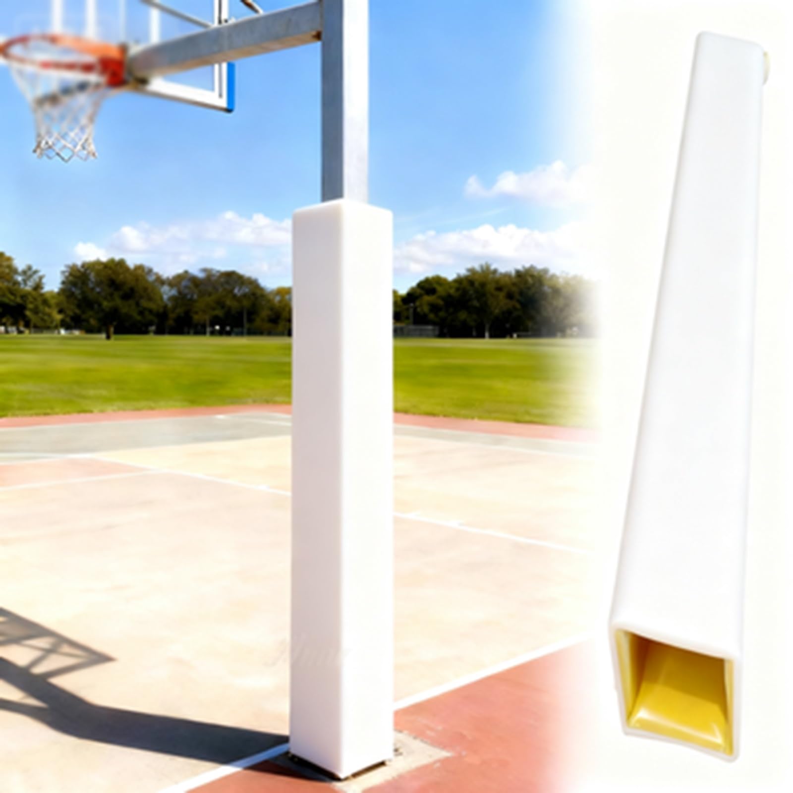 Outdoor-Basketball-Stangenpolsterung – Schutzkissen für Spielplatz, Fitnessstudio und Garage Sicherheit – gepolsterte Auflage für Basketballausrüstung und Sportsicherheit