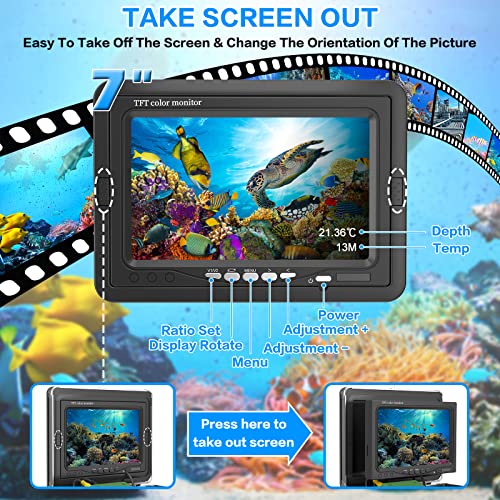 Fishing Camera Underwater Ice Fish Gear Equipment With Depth Temperature Display 7'' Lcd Infrared Fish Finder 30M -F009Sh #TOP1