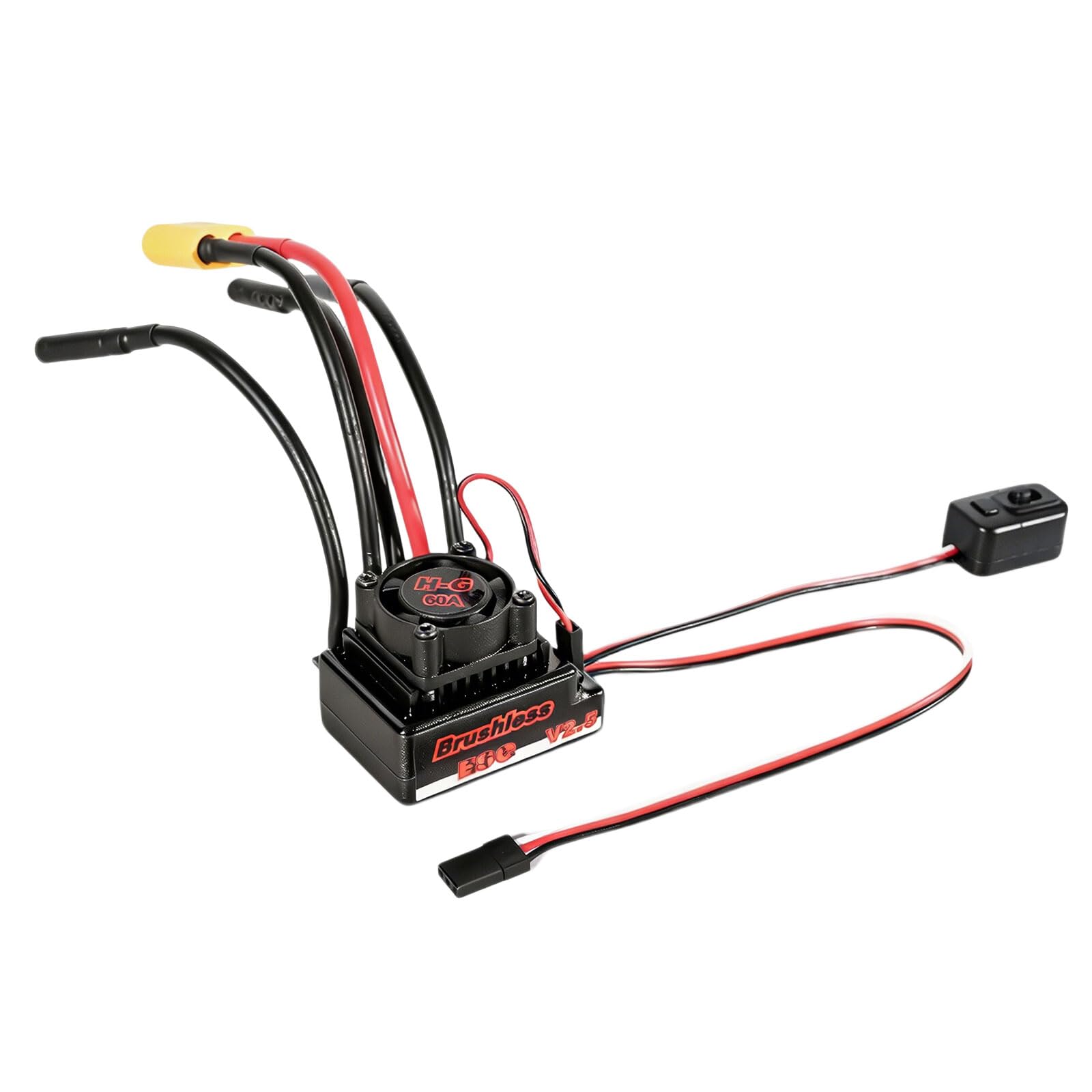 Remote Controlling Car ESC with Built in Throttle Signals Loss Protections 60A Remote Controlling Speed Controller for Racing Brushless ESC Programming