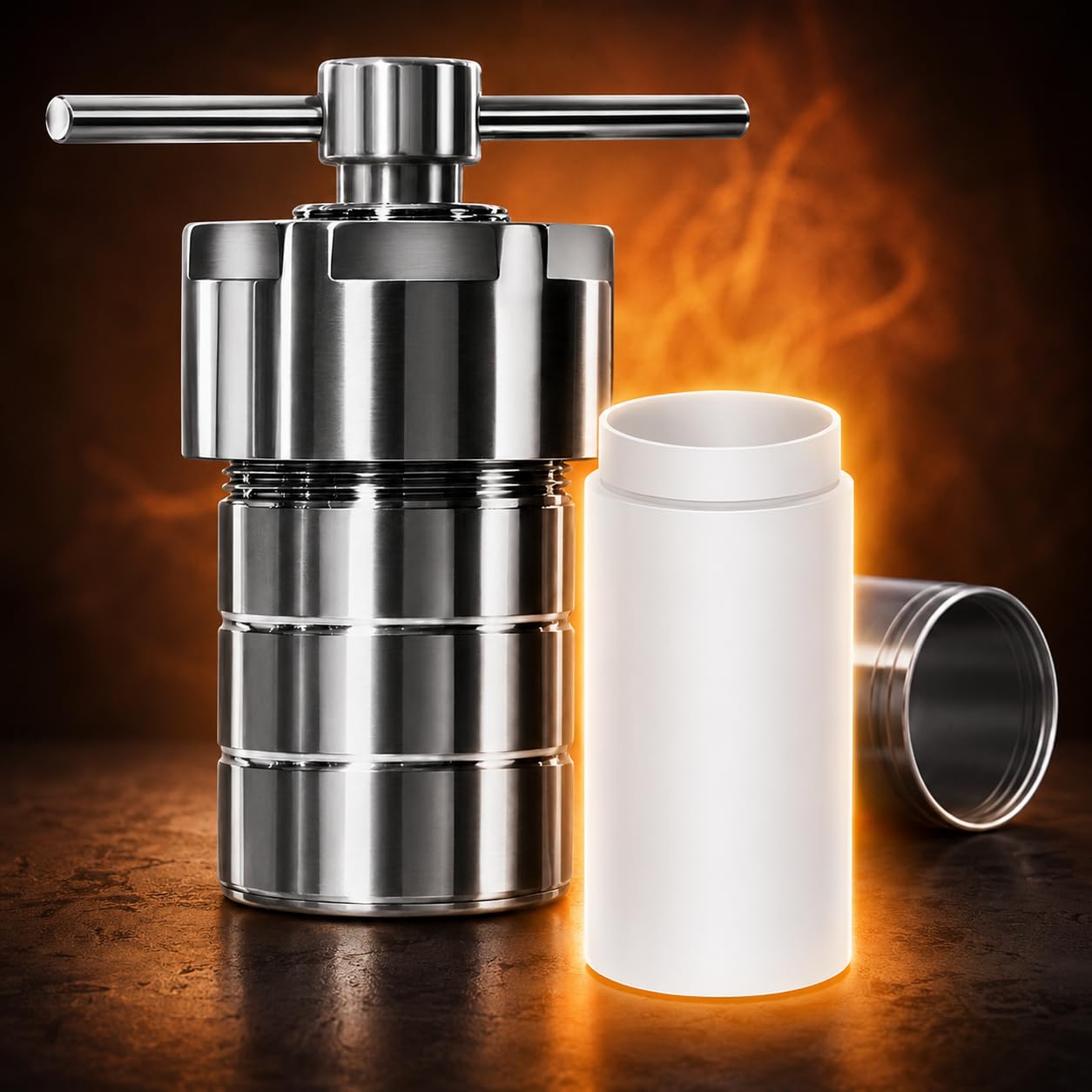 Hydrothermischer Autoklavreaktor, 304 Edelstahl PTFE ausgekleidetes Gefäß für Laborsynthese und Verdauung