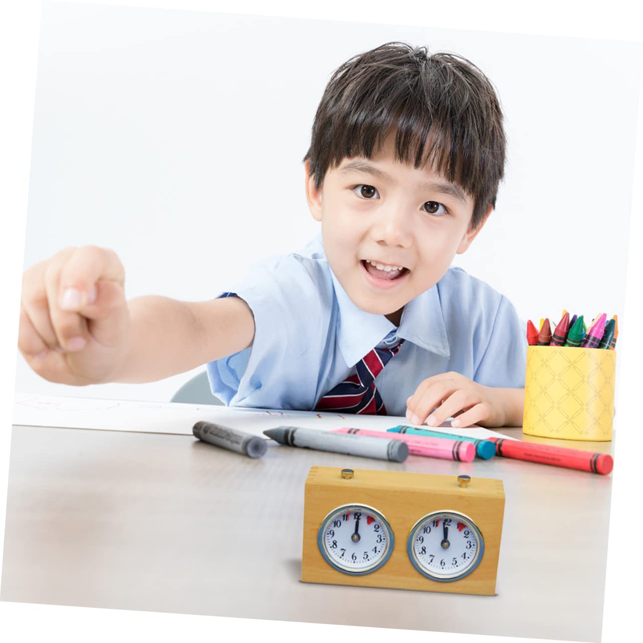 KOMBIUDA Horloge Échecs Mécanique en Bois Dispositif de Chronométrage D'échecs Simple et Portable pour Jeu de Société de Chinese Chess