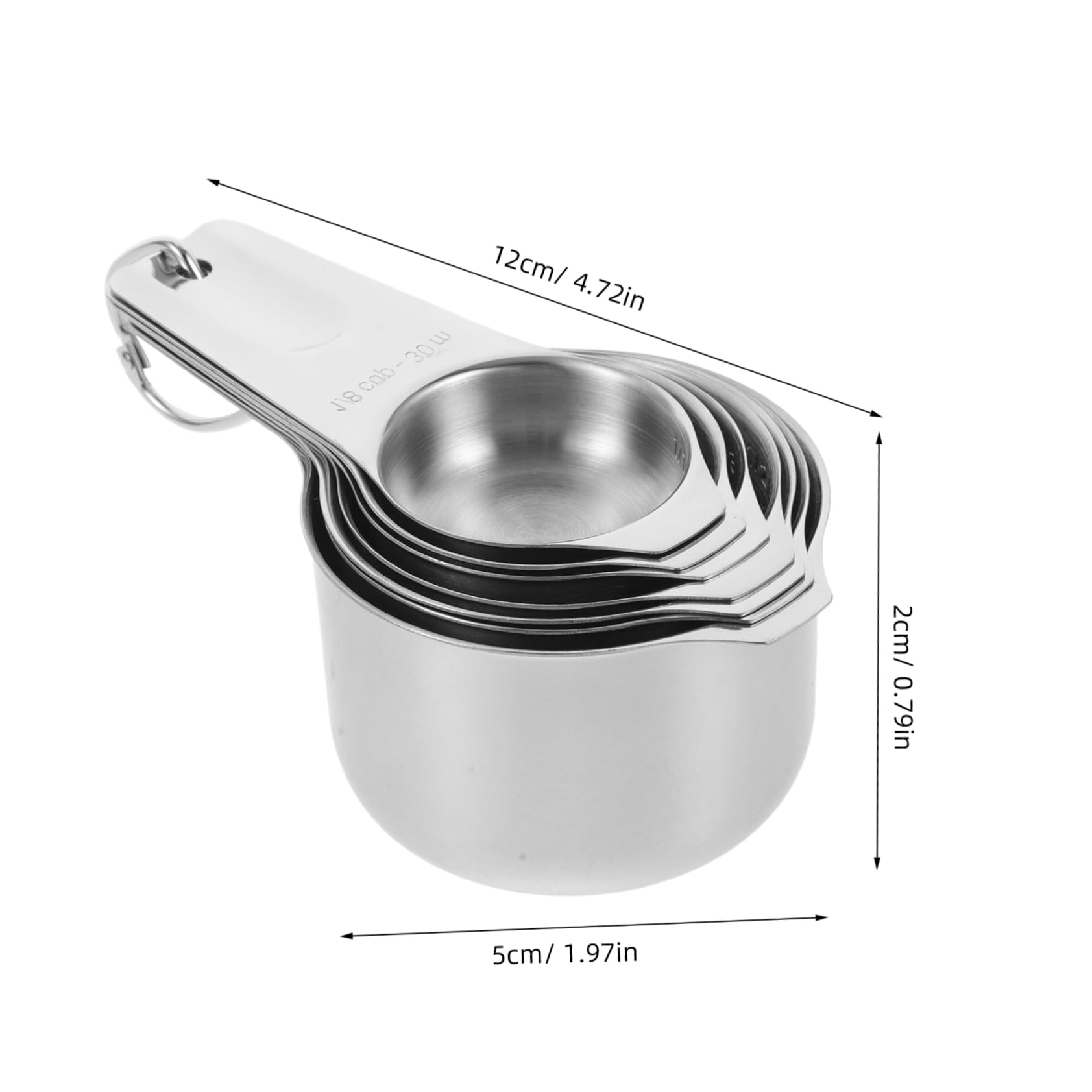 IMIKEYA Misurini Cucina Acciaio Inox Misurino con Scala Misurini per Cottura al Forno Impilabili Misurino per Tazze da Tè
