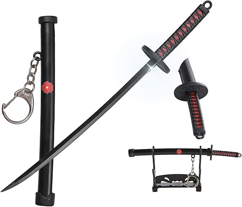 SHARP CASTLE Mini katana japonesa, cuchillo de acero inoxidable ultra afilado de 5.7 pulgadas con vaina, llavero Katana de anime, cortador de