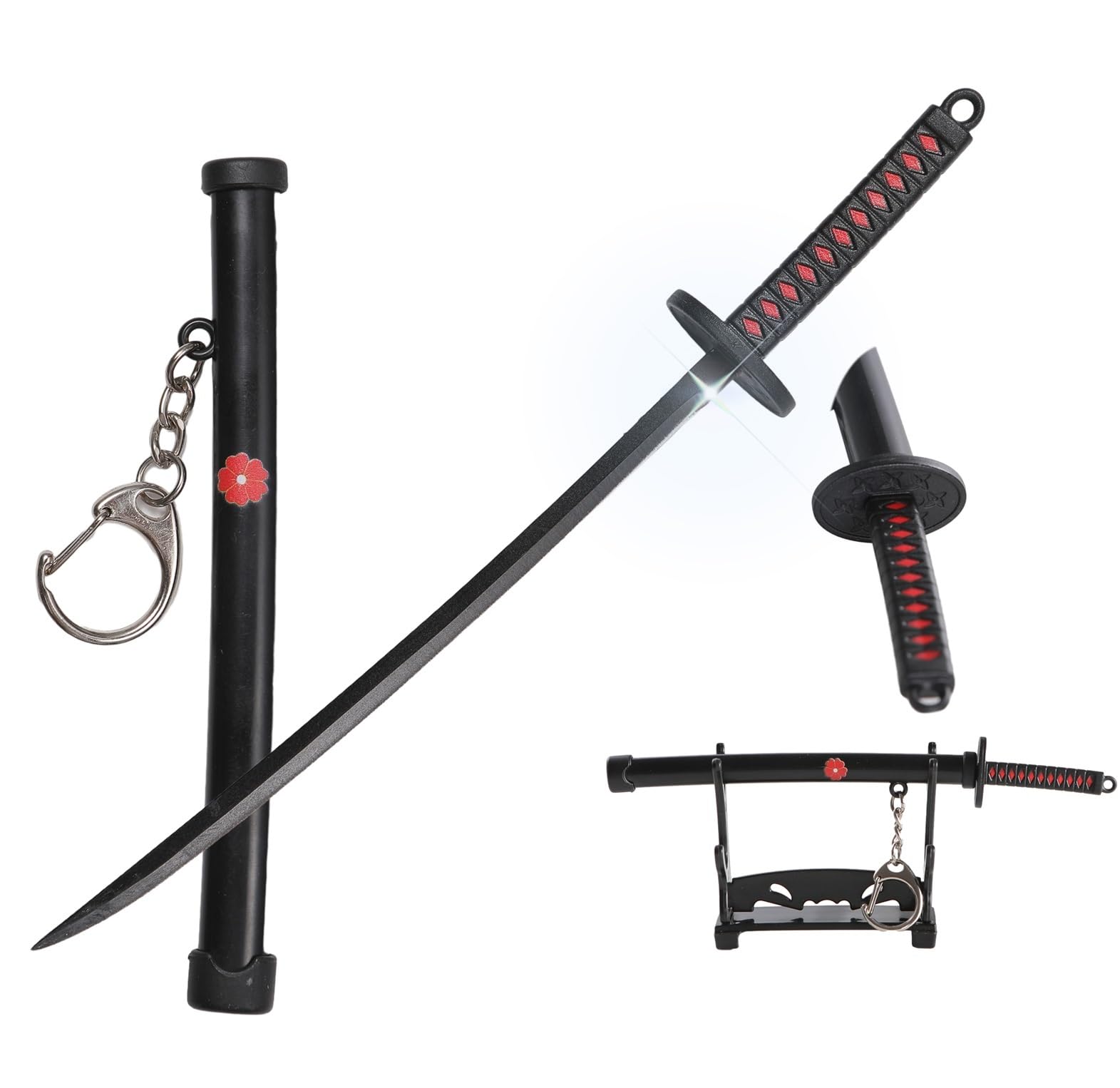 Mini Japanese Katana, 5.7-Inch Ultra Sharp Stainless Steel Knife with Scabbard, Anime Katana Keychain, Utility Cutter, Handmade for Craft Use