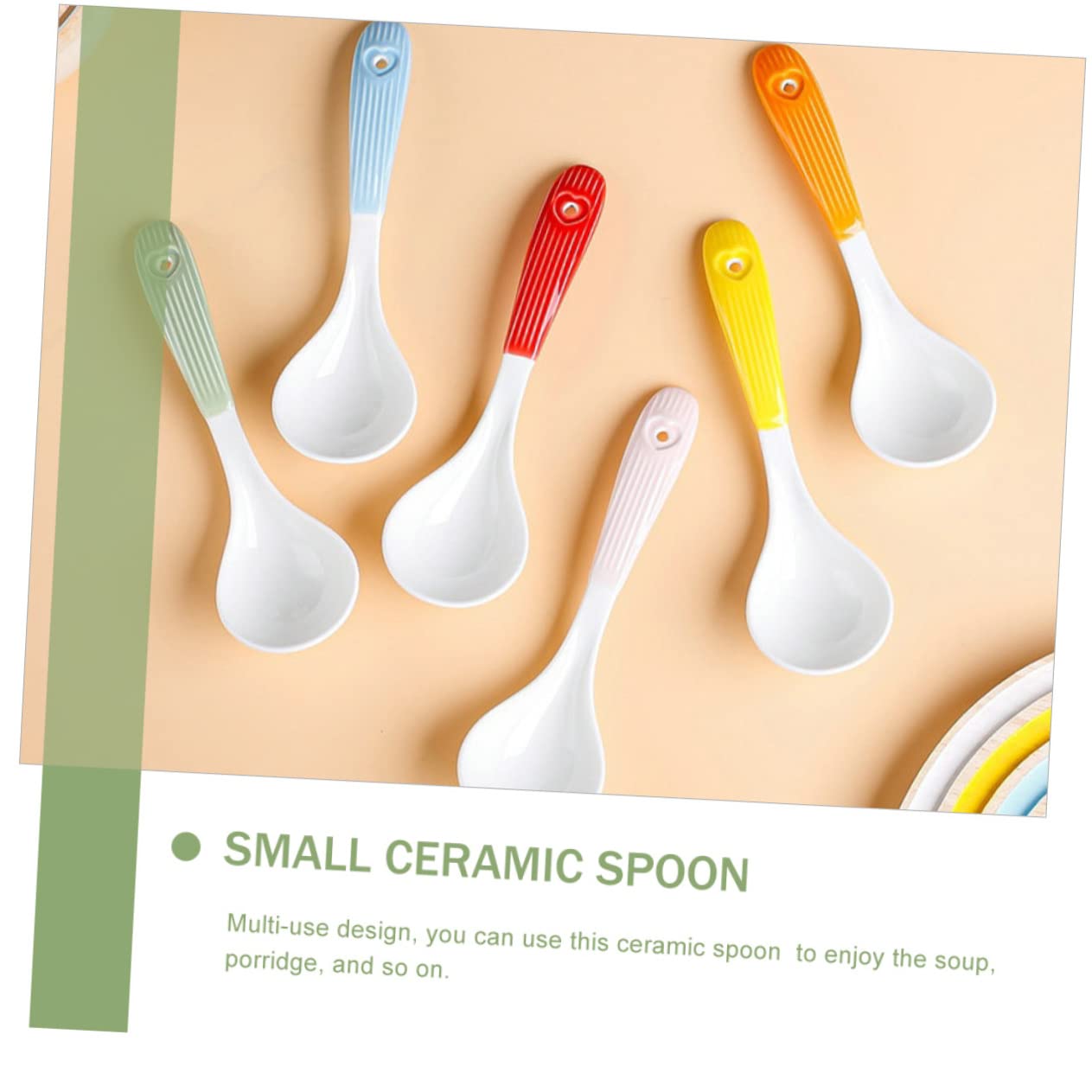 6piezas Cucharas De Cerámica Cucharas Soperas Cerámica Para Alimentos De Arroz