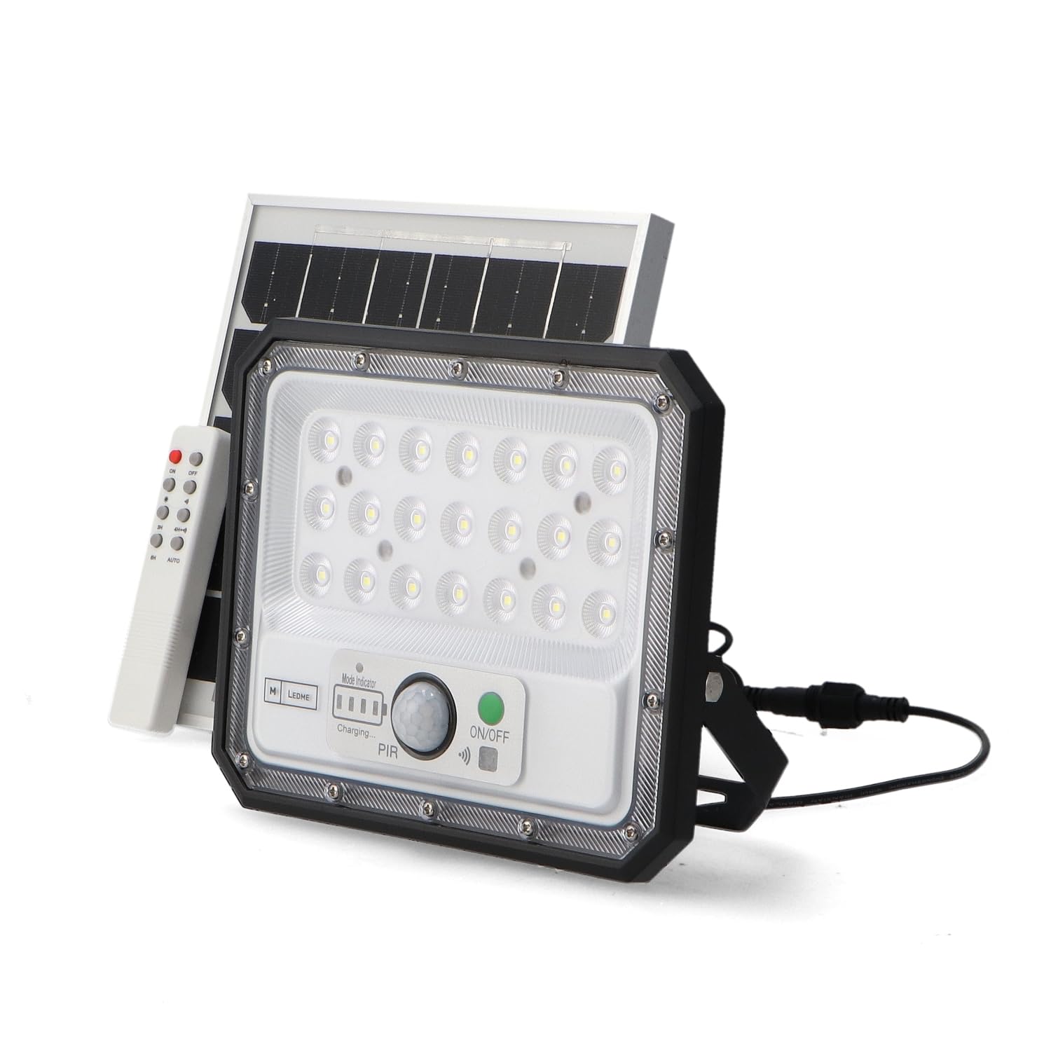 M Ledme - Foco Proyector Led Solar Aras Con Sensor 50W, Color Luz fría (6000k), IP65, Iluminación exterior, de uso para jardín, patios
