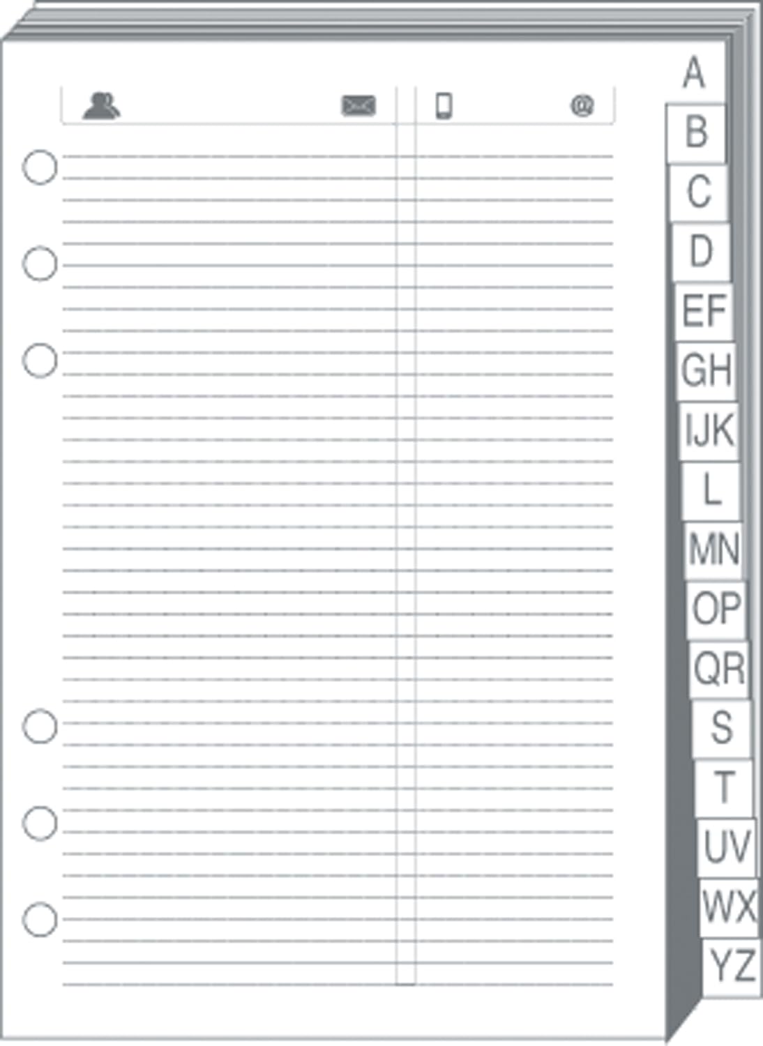 Quo Vadis - TIMER Accessories - TEL REPERTOIRE Refill for TIMER 17 - Clairefontaine White Paper - Size 10 x 17 cm