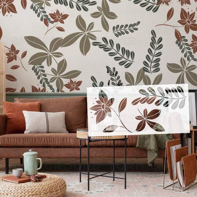 Pochoirs floraux réutilisables S563 grand modèle 101 cm pour décorer vos murs