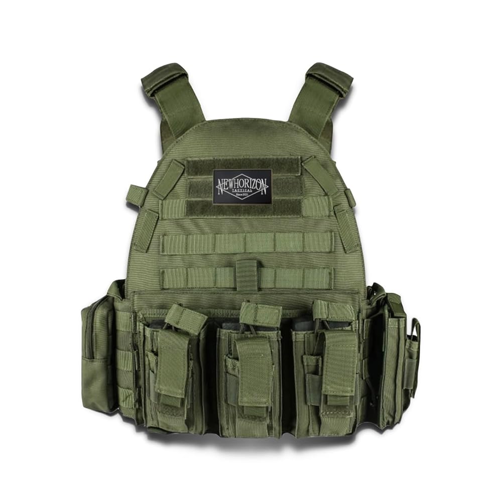 NEW HORIZON タクティカルベスト プレートキャリア ハイドレーション サバゲー ベスト サバイバルベスト ミリタリーベスト 3連マ